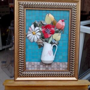 Quadro Buquê de Flores em Mosaico