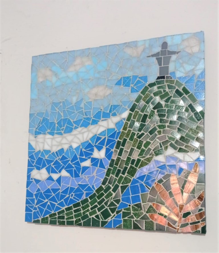 Quadro Cristo Redentor em Mosaico