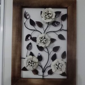 Quadro Rosas Brancas em Mosaico