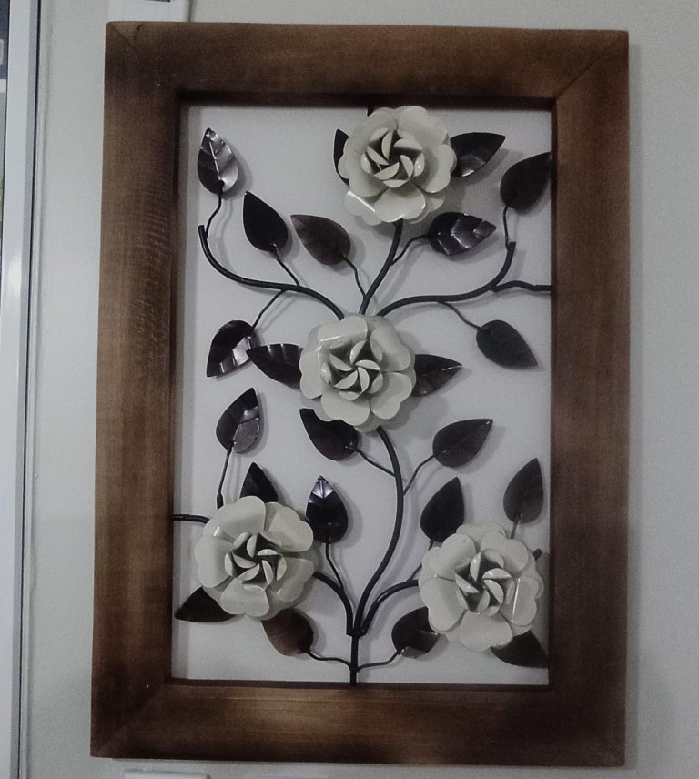 Quadro Rosas Brancas em Mosaico