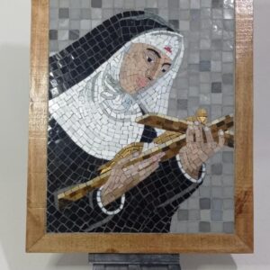 Quadro Santa com Crucifixo em Mosaico