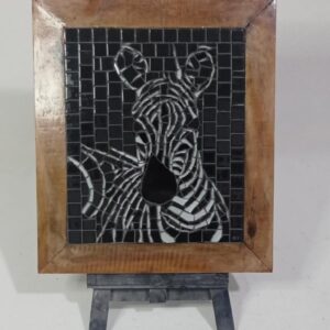 Quadro Zebra em Mosaico Preto e Branco