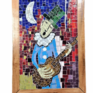 Quadro em Mosaico Músico Pierrot | Arte Artesanal Exclusiva