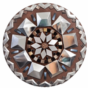 Mandala em Mosaico Metálico Prata
