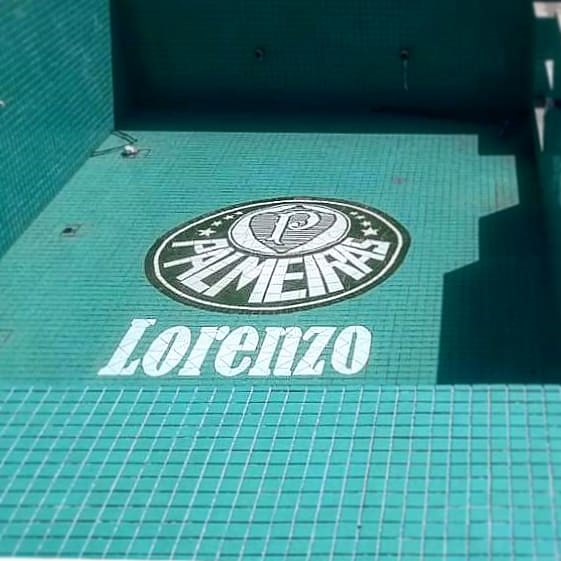 Mosaico Personalizado Nome e Símbolo Piscina