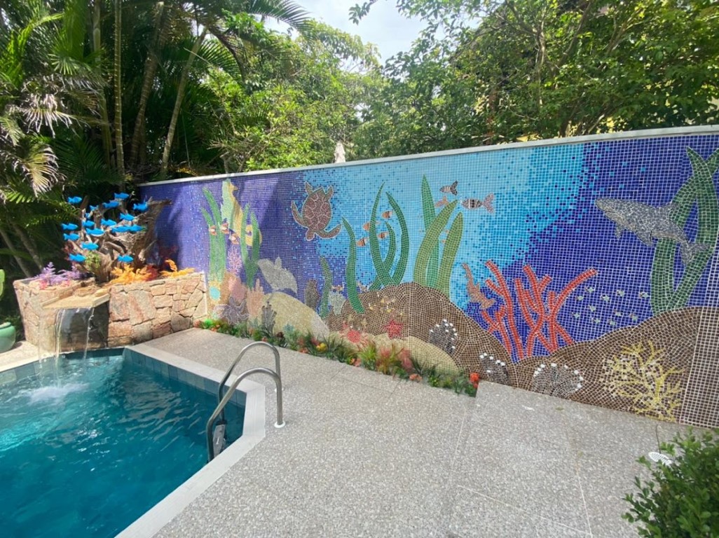 Painel em Mosaico Fundo do Mar