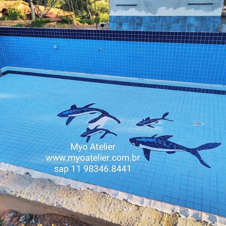 Mosaico de Tubarões em Pastilhas