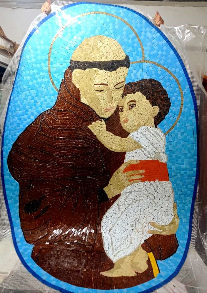 Mosaico Santo Antônio com Menino Jesus