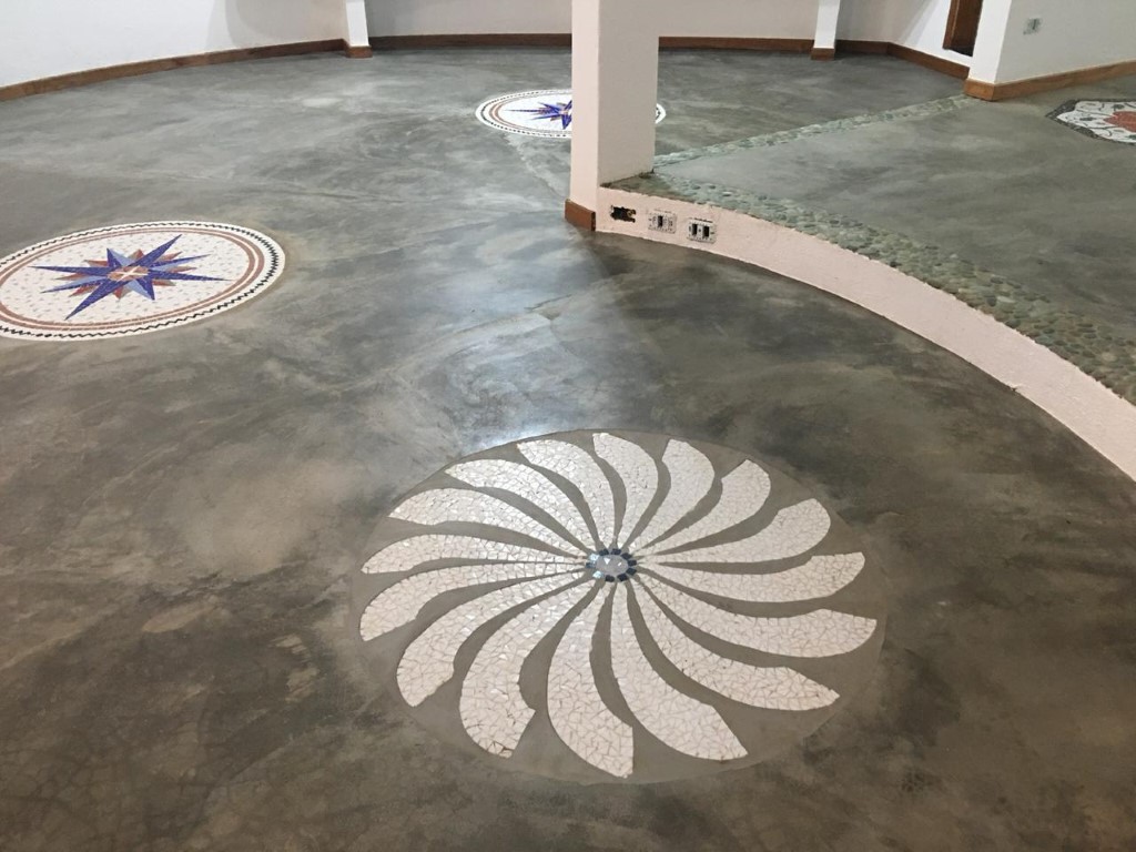 Mosaico Mandala Espiral para Piso