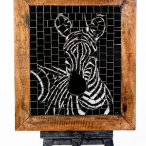 Quadro Zebra em Mosaico Preto e Branco