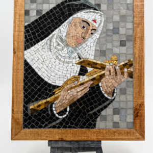 Quadro Santa com Crucifixo em Mosaico