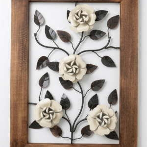 Quadro Rosas Brancas em Mosaico