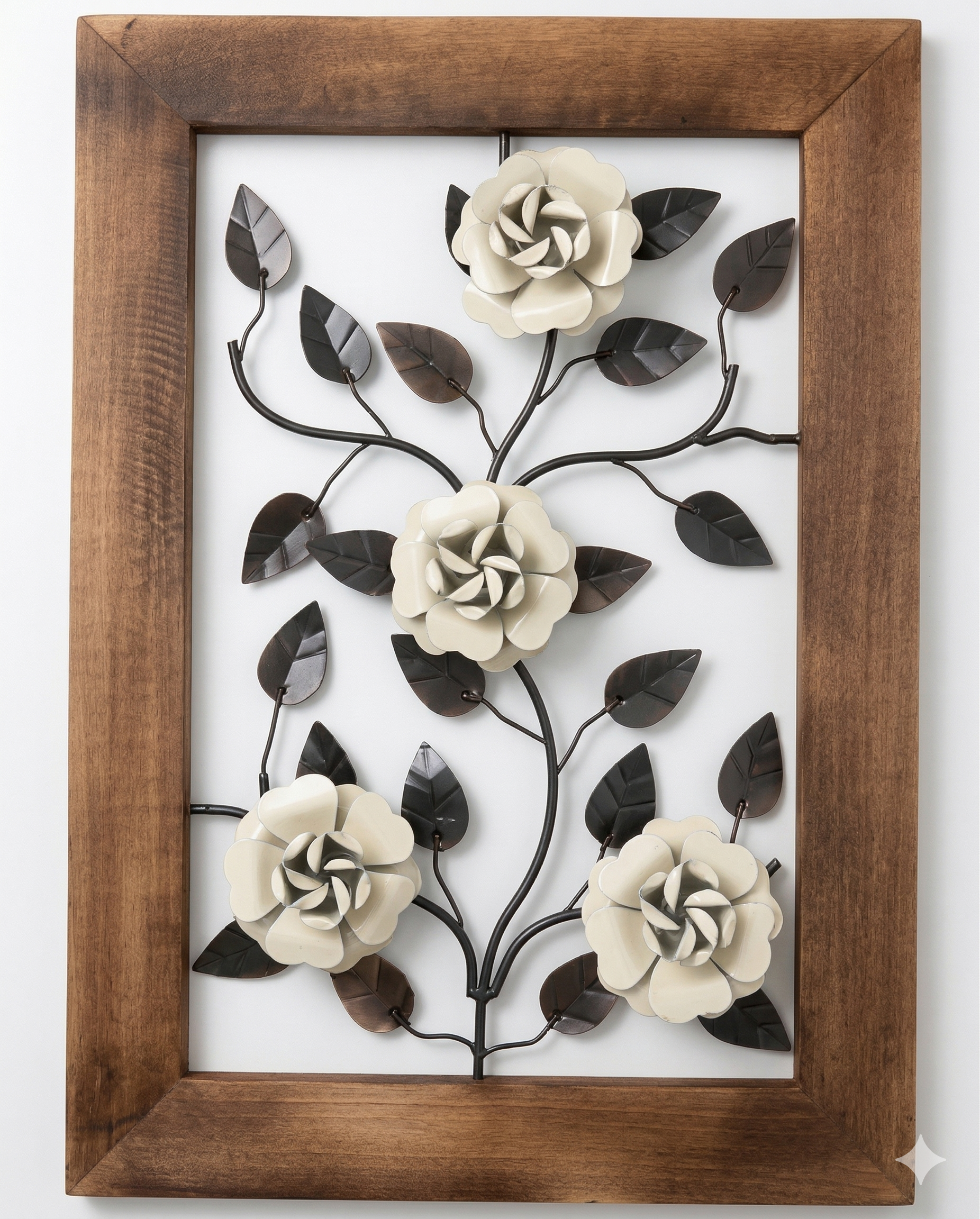 Quadro Rosas Brancas em Mosaico