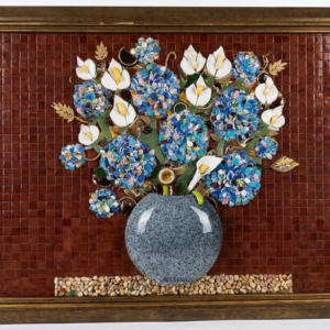 Quadro Hortênsias Azuis em Mosaico