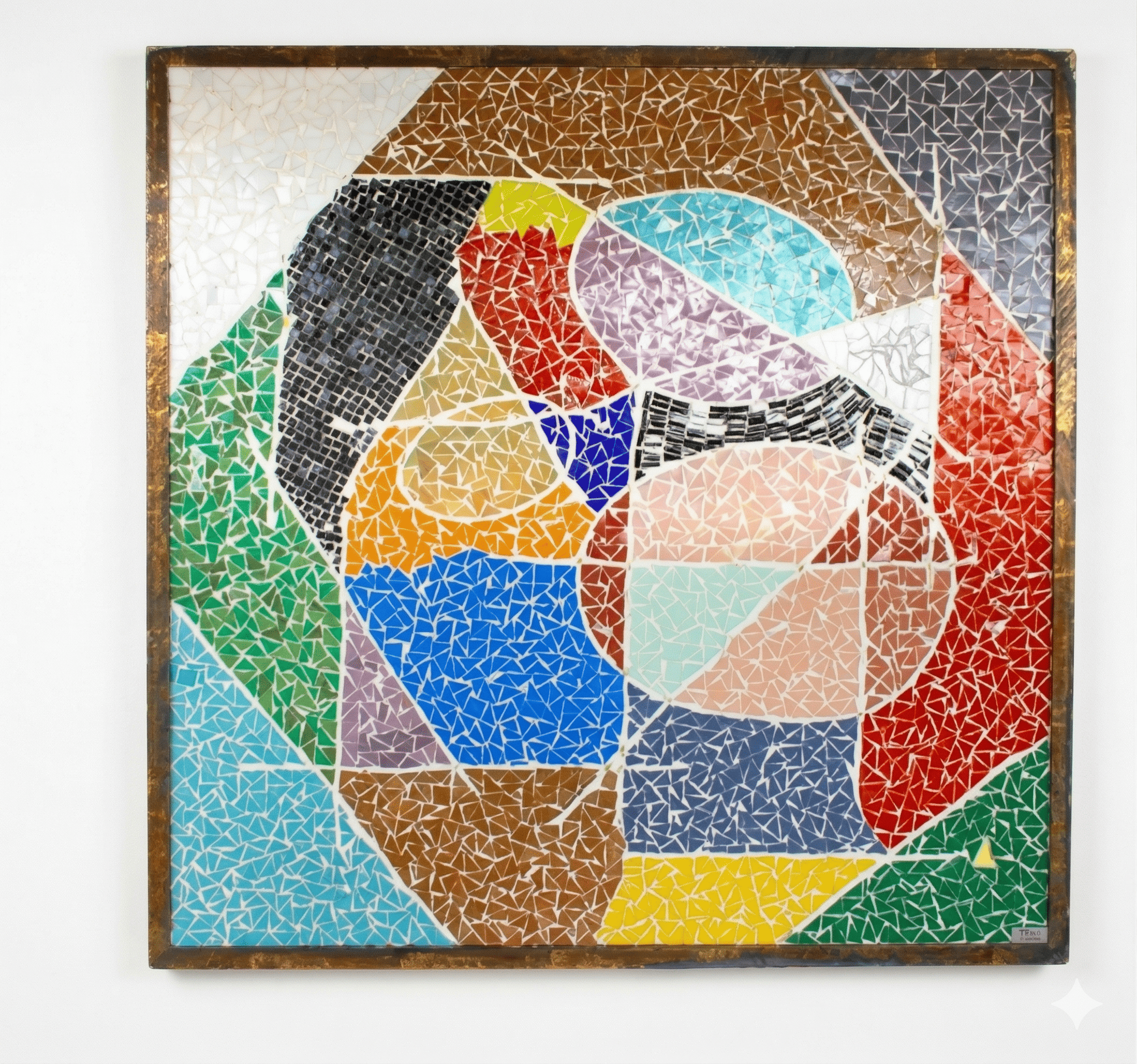 Quadro Abstrato Geométrico em Mosaico