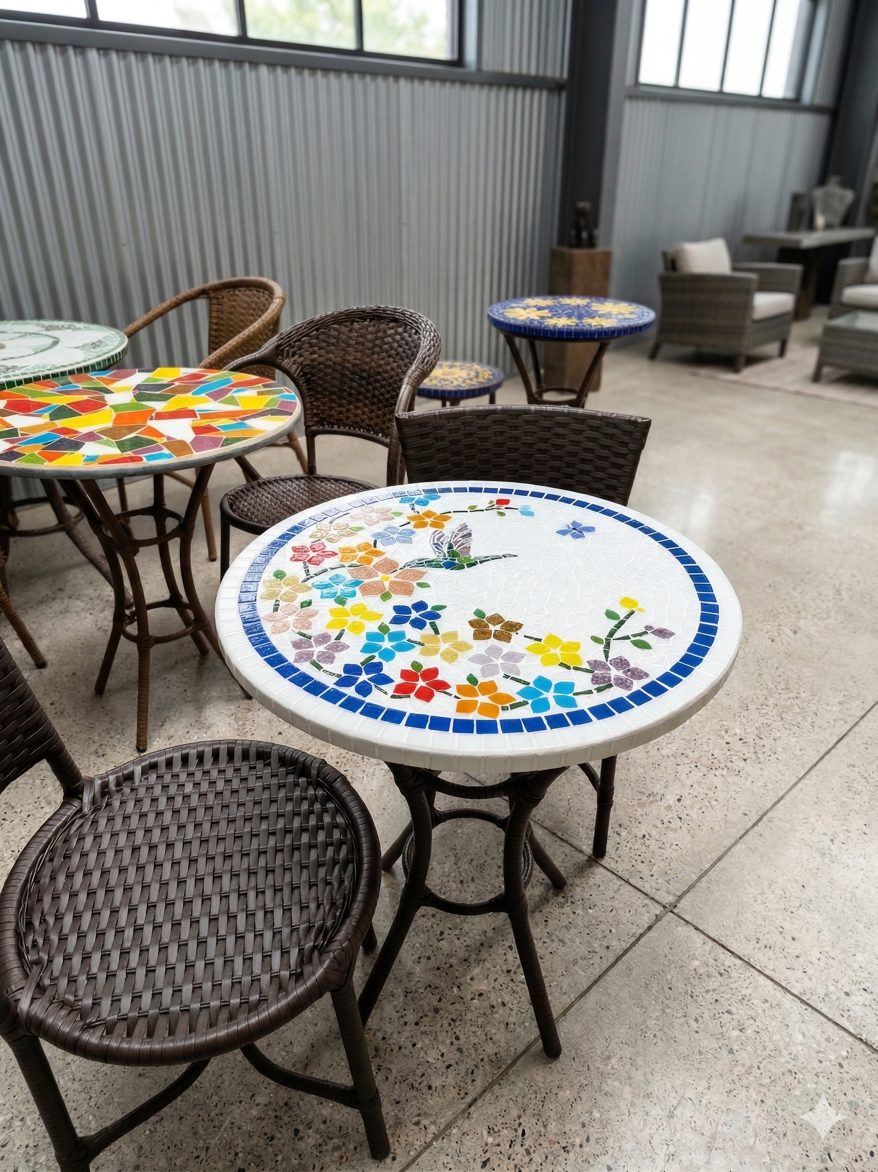 Mesa Floral em Mosaico