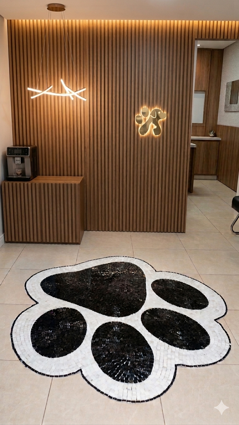 Mosaico Pata de Pet para Piso