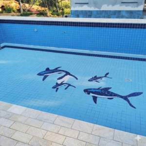 Mosaico de Tubarões em Pastilhas