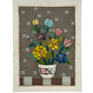 Quadro Buquê Colorido em Mosaico
