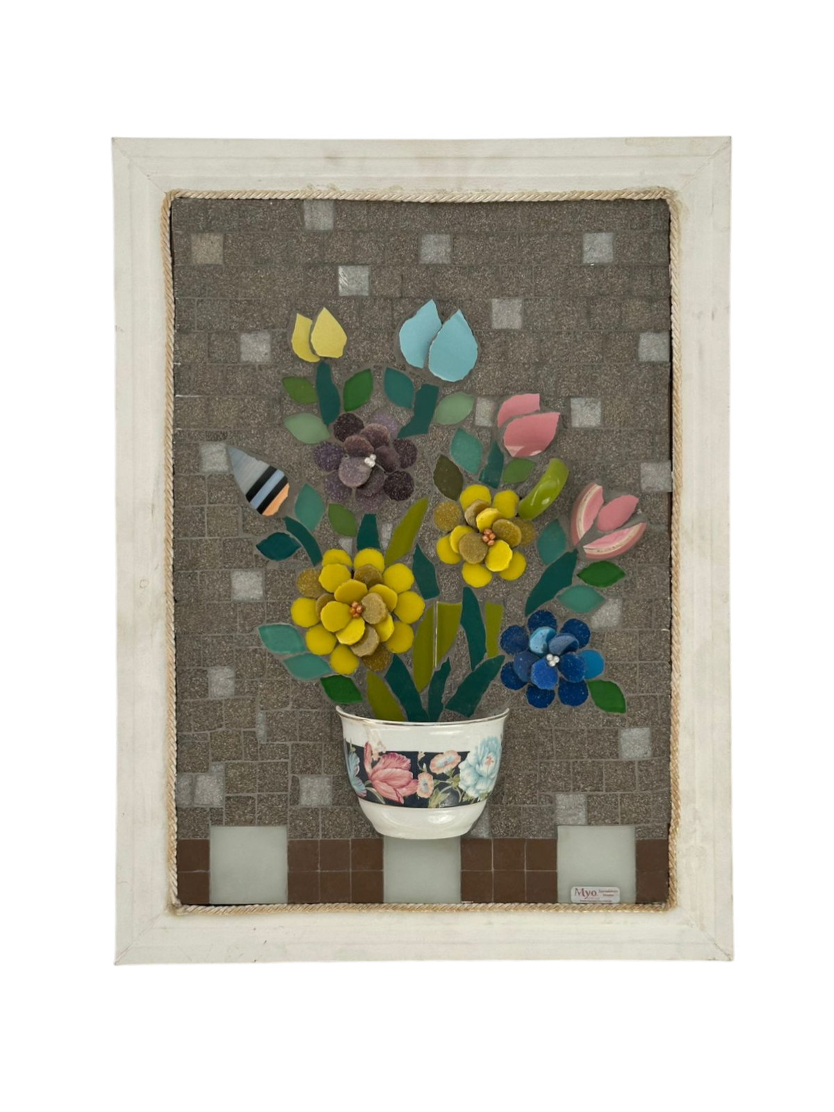 Quadro Buquê Colorido em Mosaico