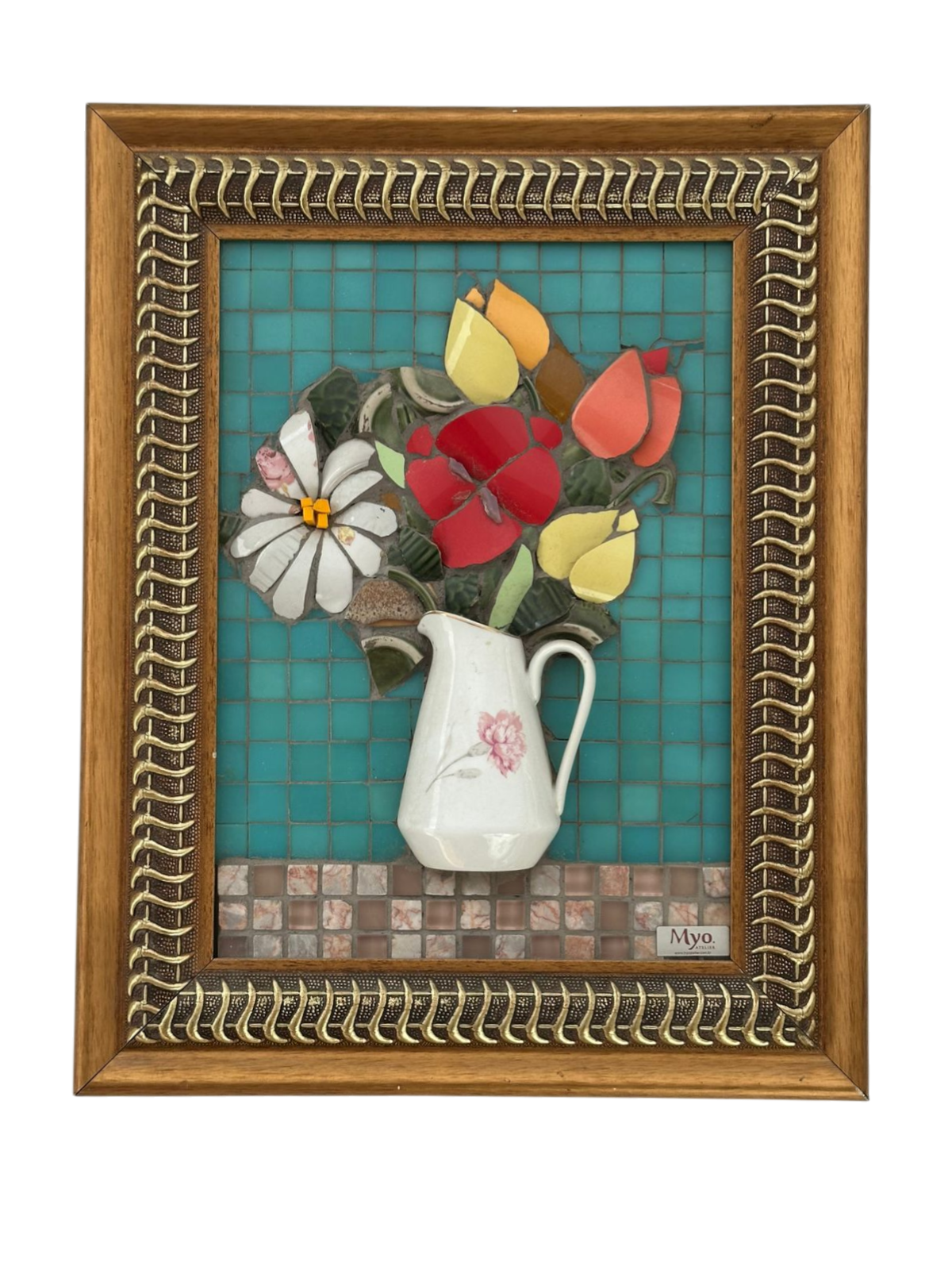 Quadro Buquê de Flores em Mosaico