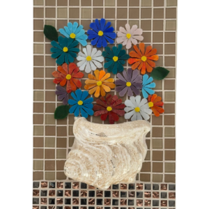 Quadro Mosaico (Flores na Concha)