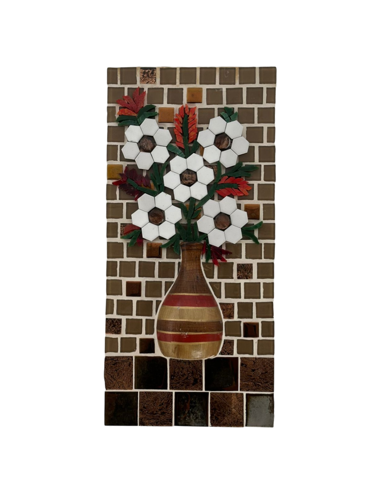 Quadro Mosaico Vaso Multicor