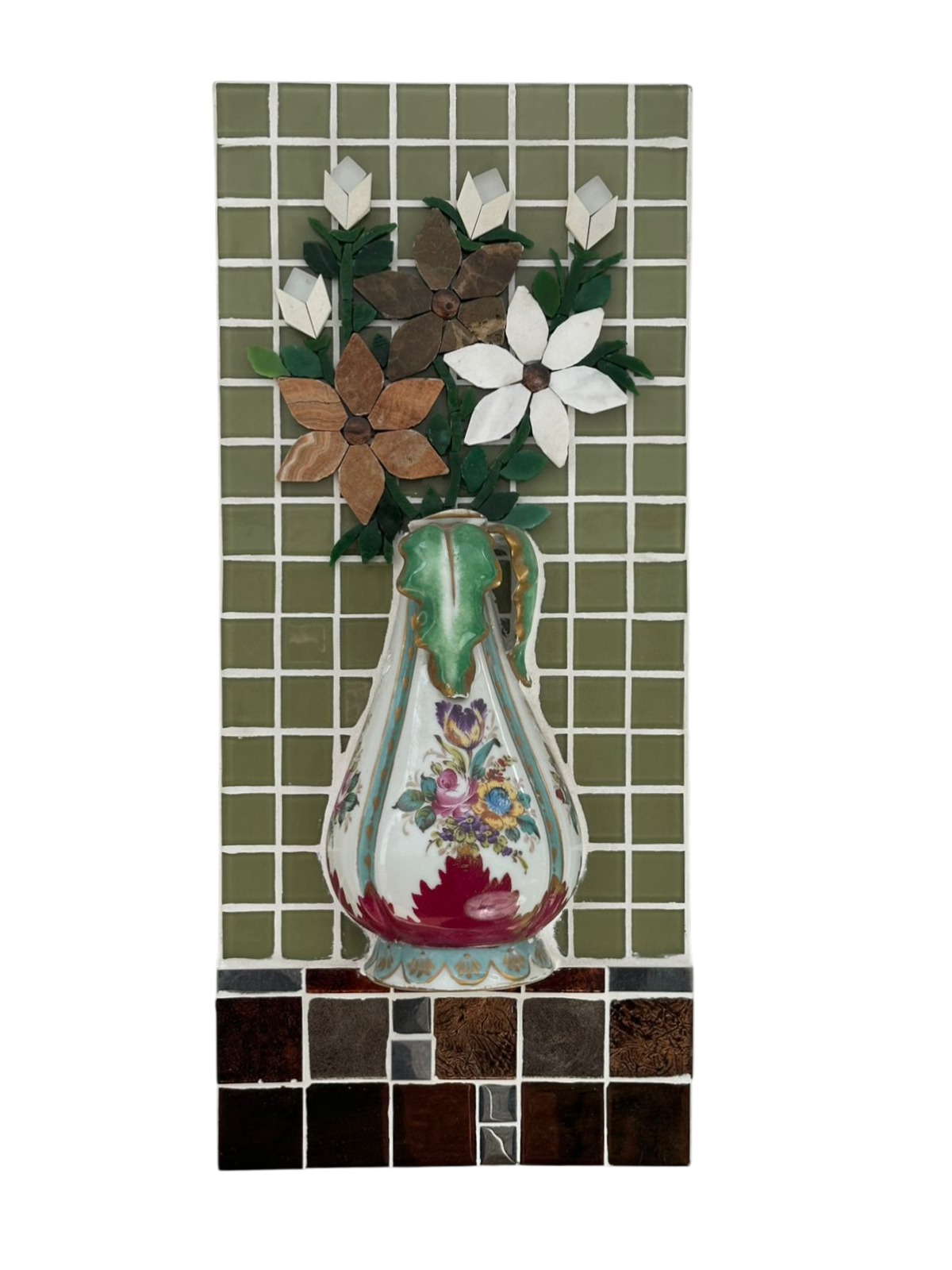 Quadro Mosaico Vaso Florido