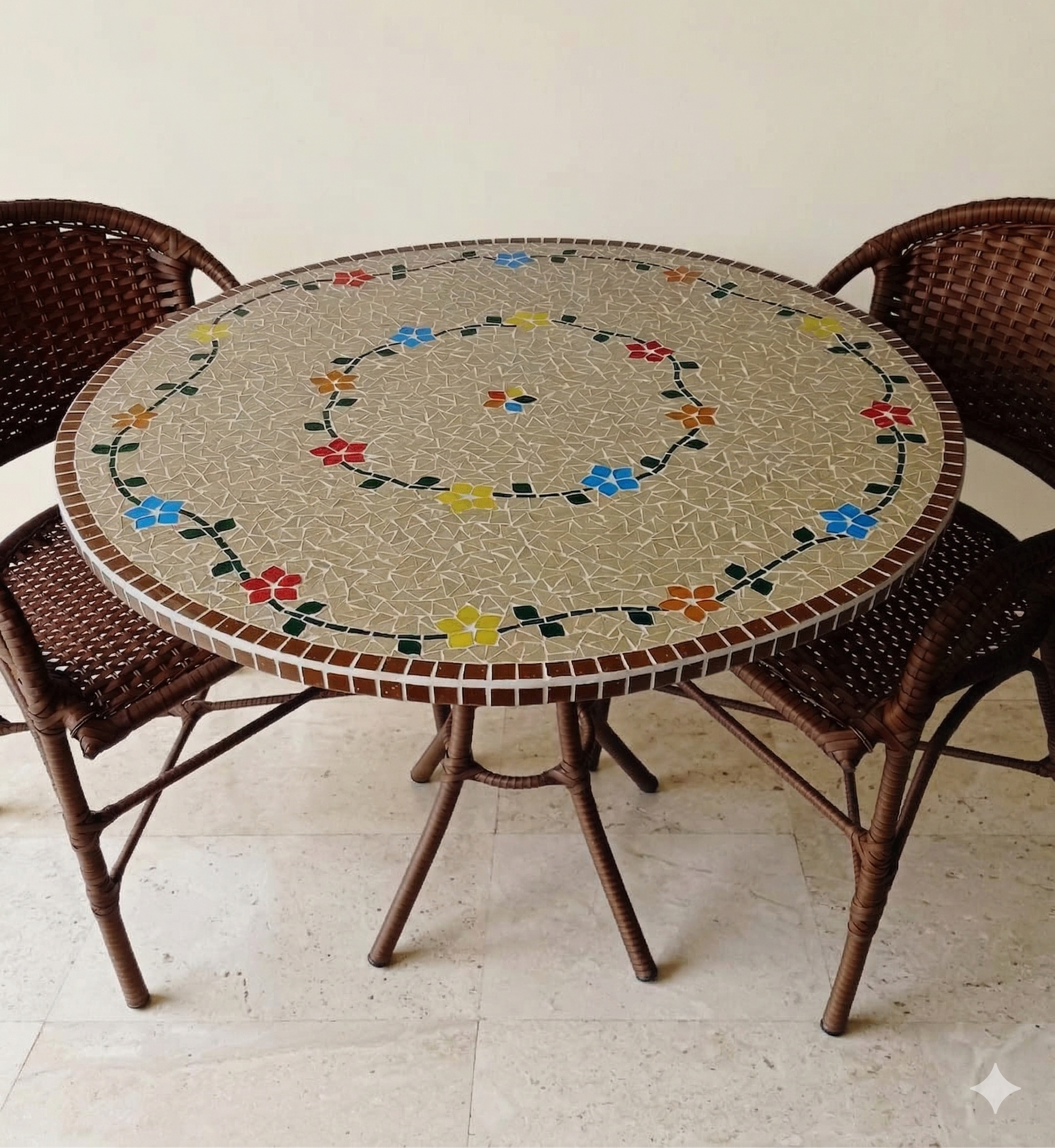 Conjunto de Mesa em Mosaico