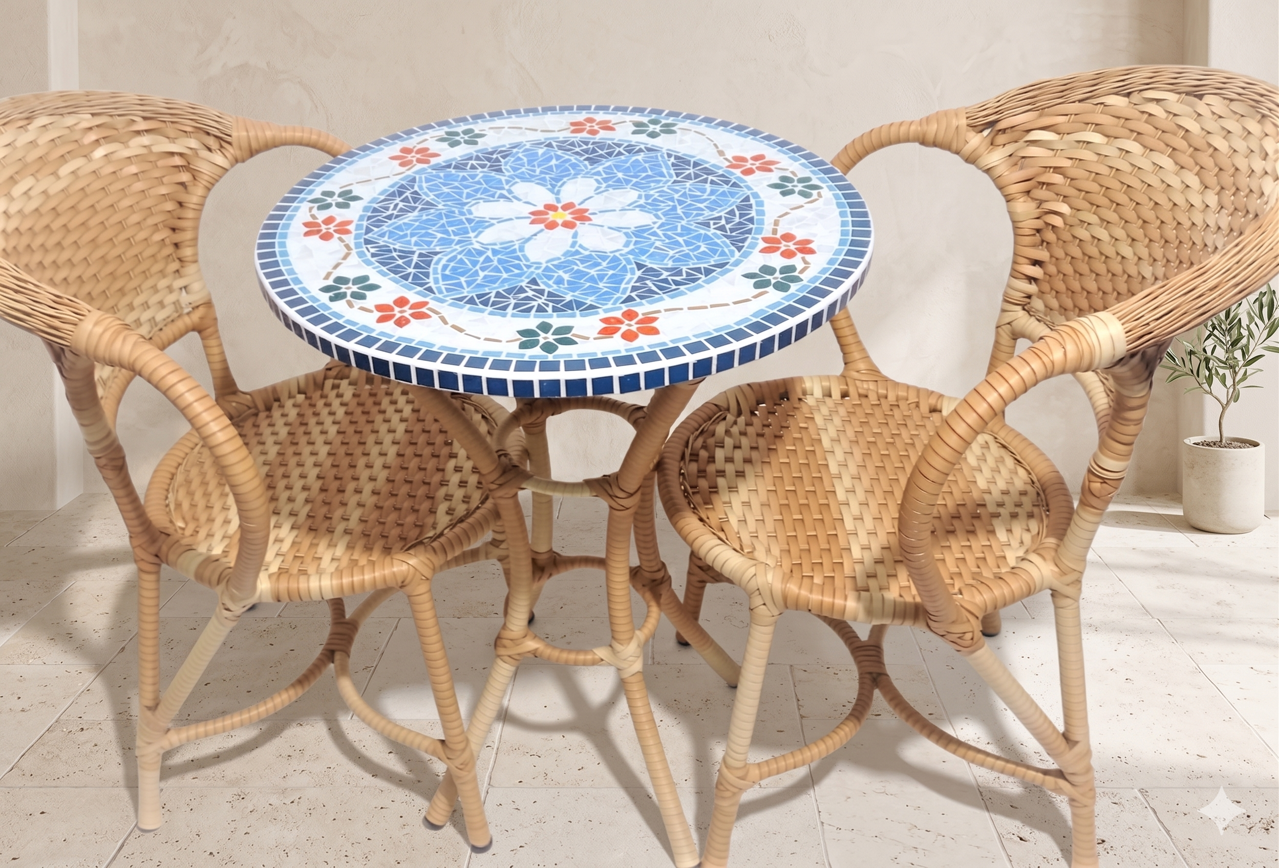 Conjunto de Mesa em Mosaico