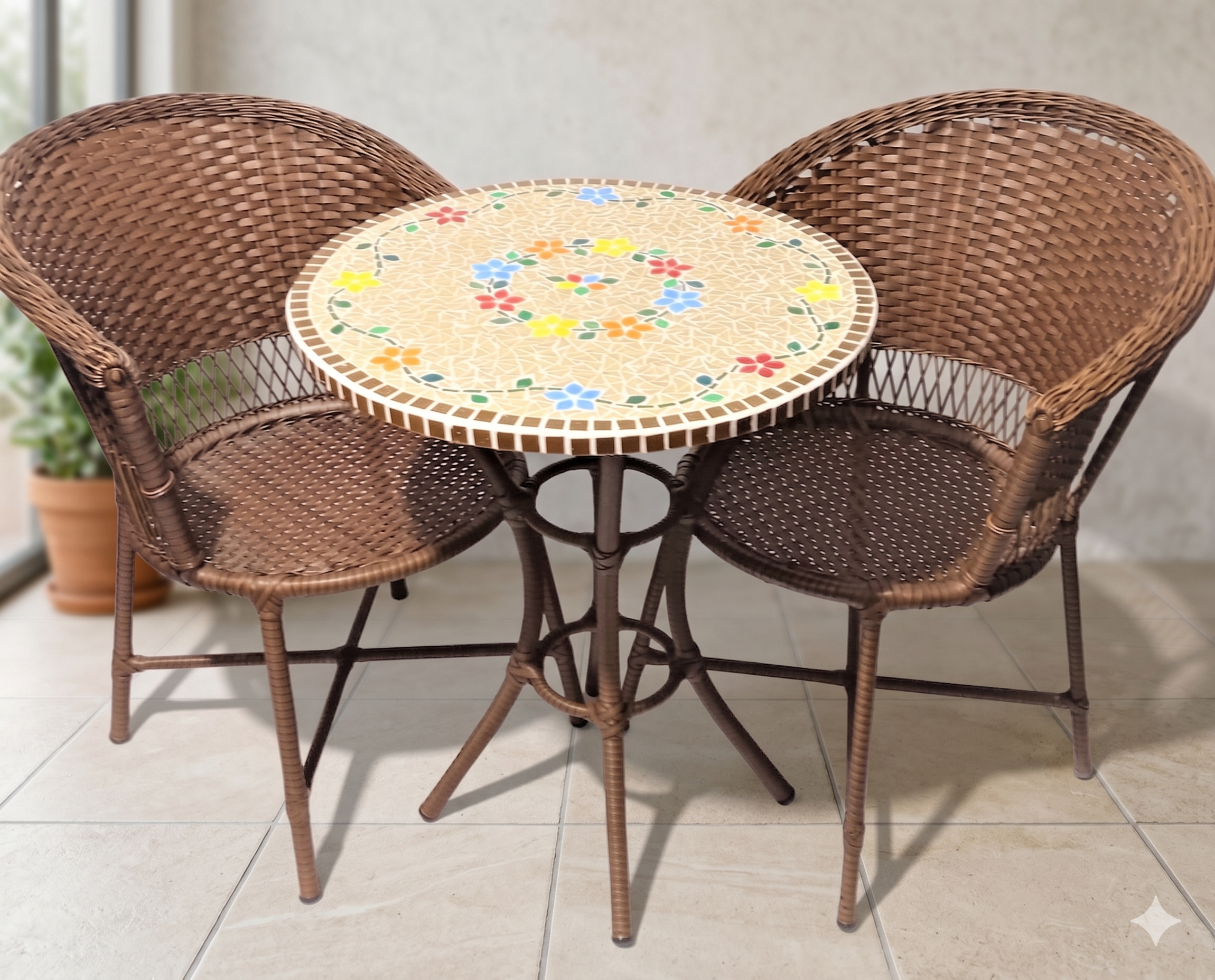 Conjunto de Mesa em Mosaico