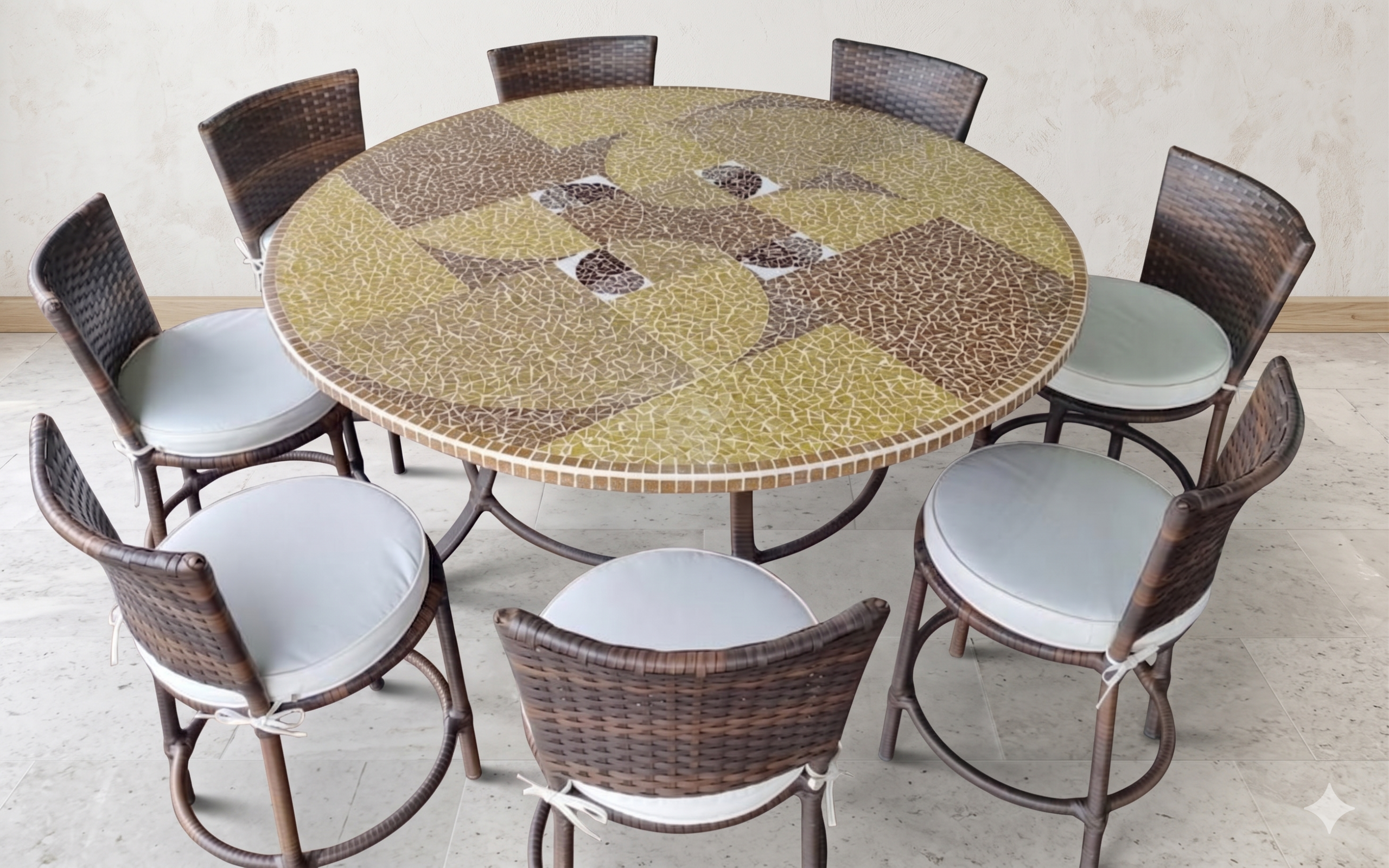 Conjunto de Mesa em Mosaico
